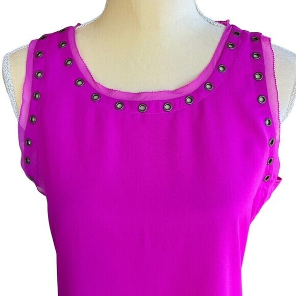 WORTHINGTON Blouse Top Size S High-Low‎ Sleeveless Fucsia / Fuchsia - Picture 1 of 16